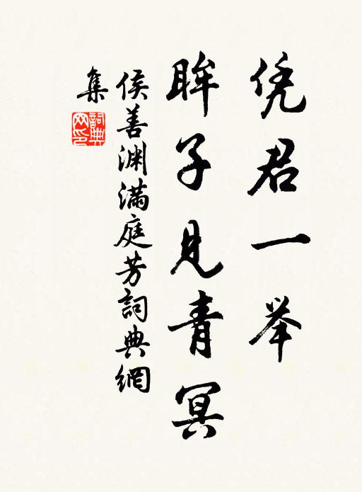 侯善渊凭君一举，眸子见青冥书法作品欣赏