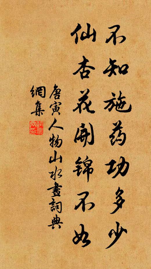 唐寅不知施药功多少，仙杏花开锦不如书法作品欣赏