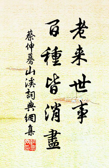 蔡伸老来世事，百种皆消尽书法作品欣赏