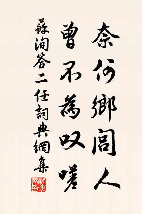 苏洵奈何乡闾人，曾不为叹嗟书法作品欣赏