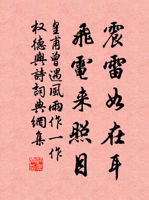 皇甫曾震雷如在耳，飞电来照目书法作品欣赏