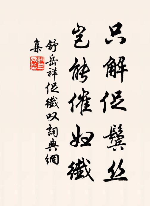 舒岳祥只解促鬓丝，岂能催妇纤书法作品欣赏