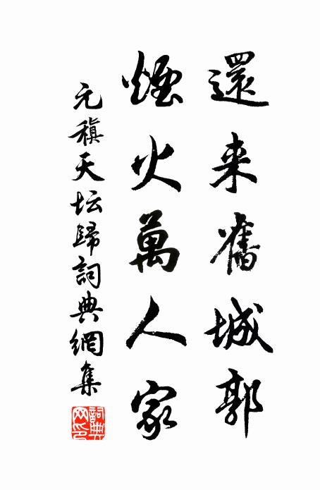元稹还来旧城郭，烟火万人家书法作品欣赏