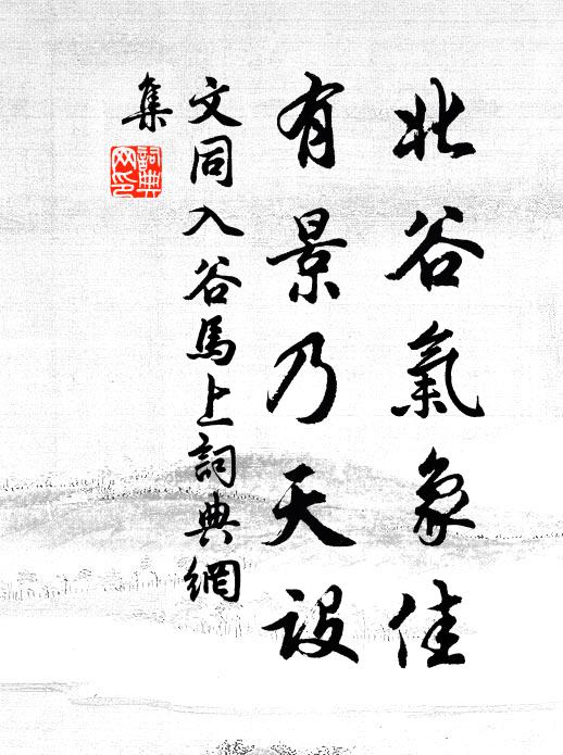 文同北谷气象佳，有景乃天设书法作品欣赏