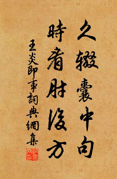 王炎久辍囊中句，时看肘后方书法作品欣赏