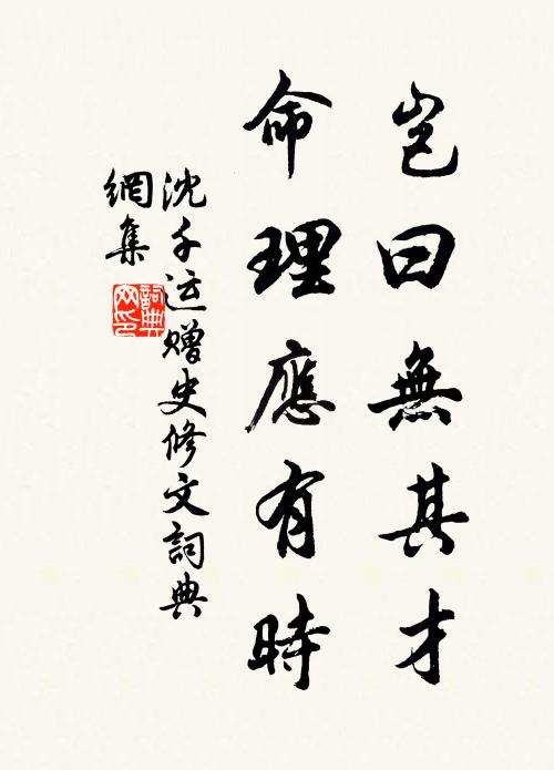 沈千运岂曰无其才，命理应有时书法作品欣赏