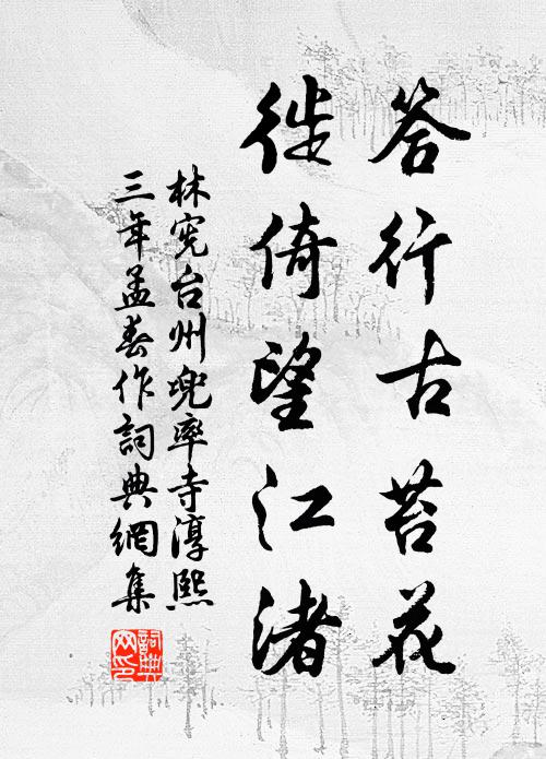 林宪答行古苔花，徙倚望江渚书法作品欣赏