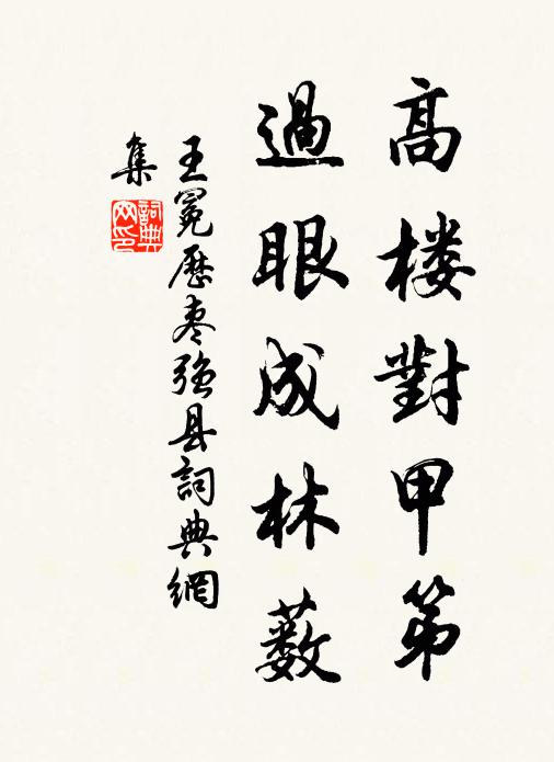王冕高楼对甲第，过眼成林薮书法作品欣赏