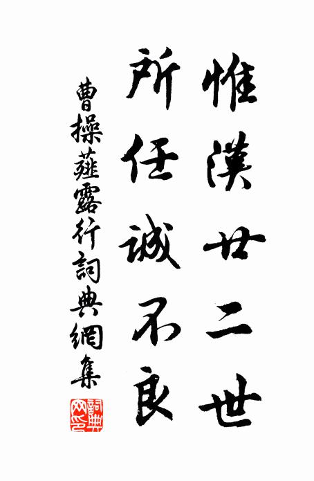 曹操惟汉廿二世，所任诚不良书法作品欣赏