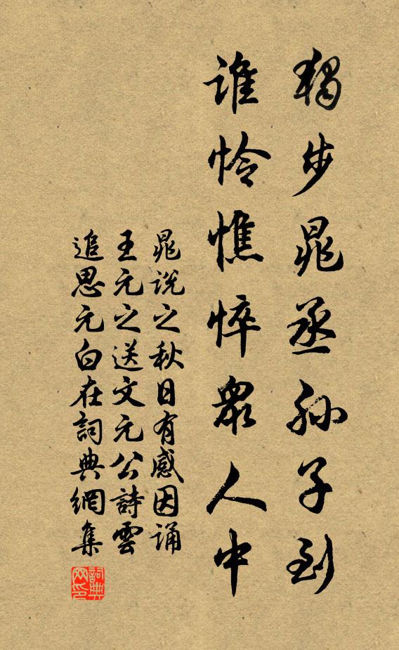 晁说之独步晁丞孙子到，谁怜憔悴众人中书法作品欣赏
