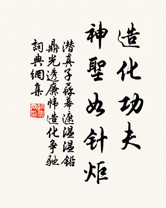 潜真子造化功夫，神圣如针炬书法作品欣赏