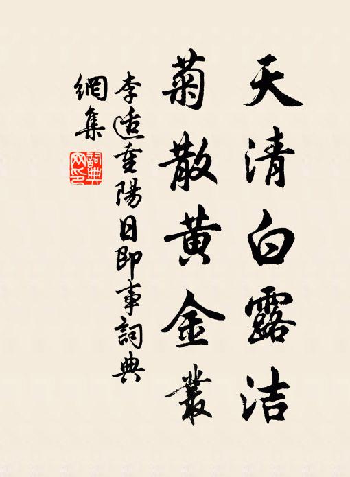 李适天清白露洁，菊散黄金丛书法作品欣赏