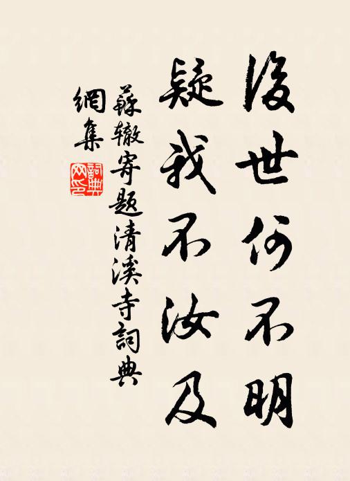 苏辙后世何不明，疑我不汝及书法作品欣赏