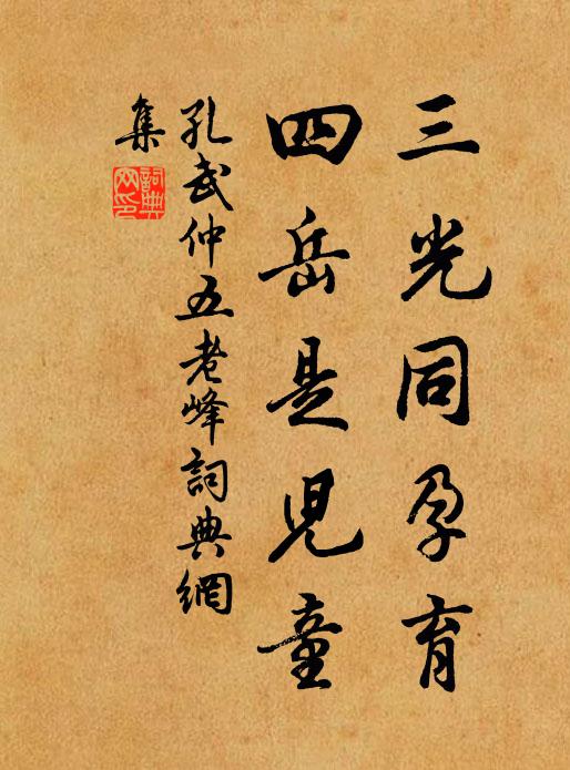 孔武仲三光同孕育，四岳是儿童书法作品欣赏