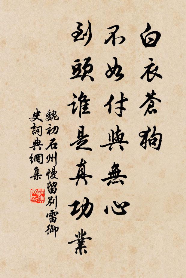 魏初白衣苍狗，不如付与无心，到头谁是真功业书法作品欣赏