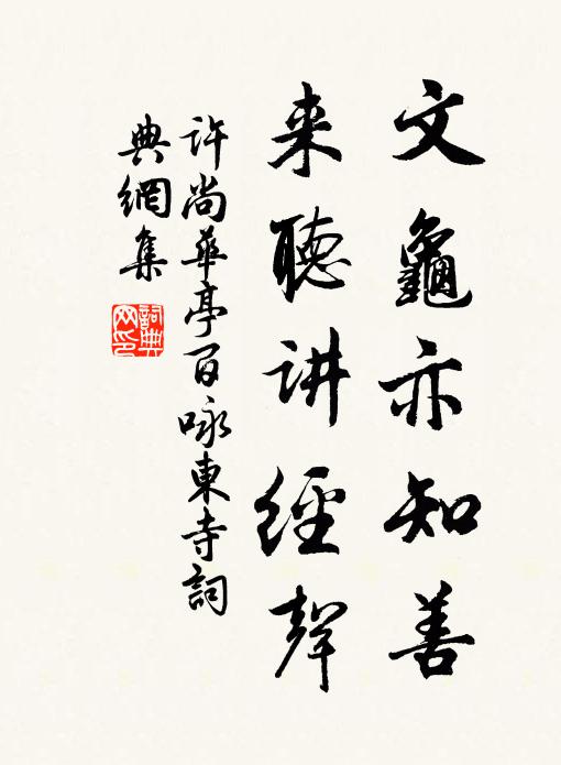 许尚文龟亦知善，来听讲经声书法作品欣赏