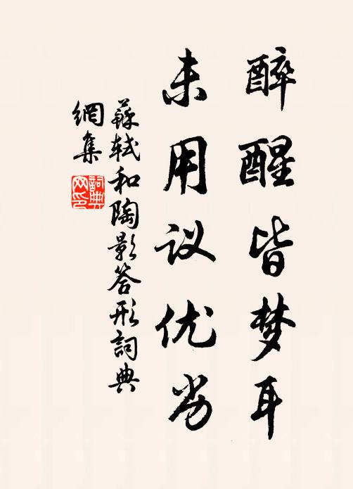 苏轼醉醒皆梦耳，未用议优劣书法作品欣赏