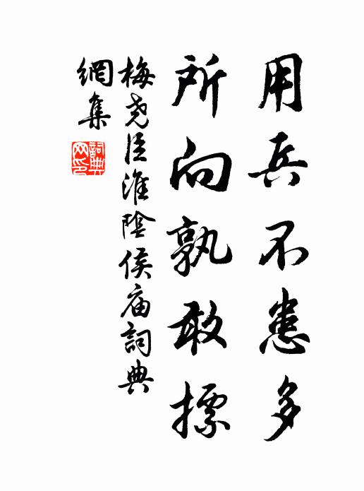 梅尧臣用兵不患多,所向孰敢摽书法作品欣赏