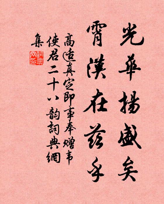 高适光华扬盛矣,霄汉在兹乎书法作品欣赏
