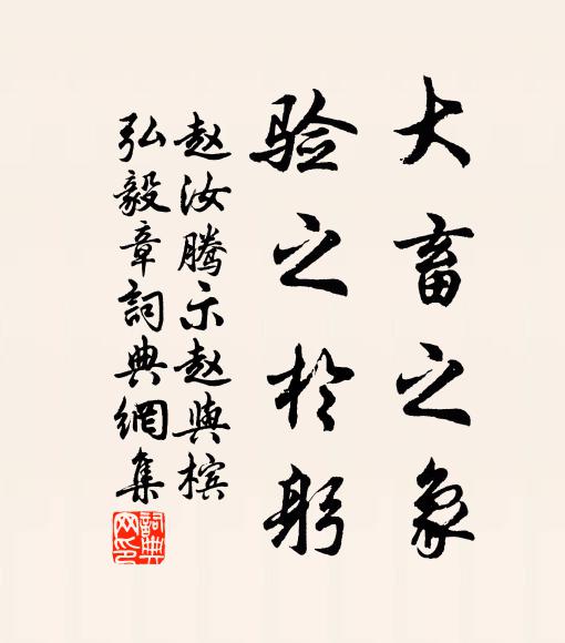 赵汝腾大畜之象，验之于躬书法作品欣赏