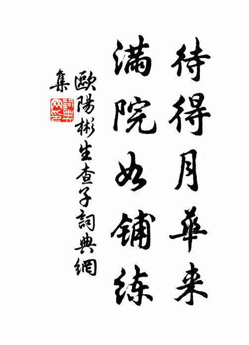 欧阳彬待得月华来，满院如铺练书法作品欣赏