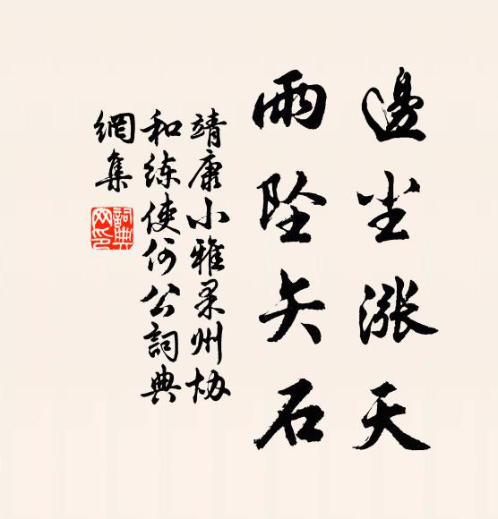 靖康小雅边尘涨天，雨坠矢石书法作品欣赏