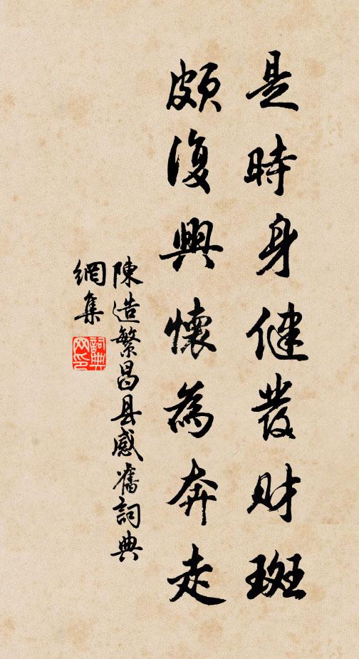 陈造是时身健发财斑，颇复兴怀为奔走书法作品欣赏