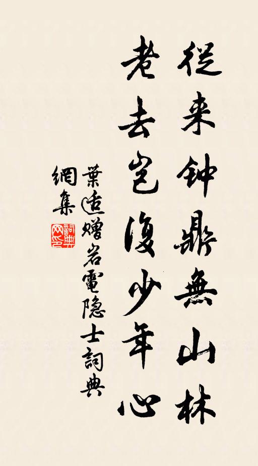 叶适从来钟鼎无山林，老去岂复少年心书法作品欣赏