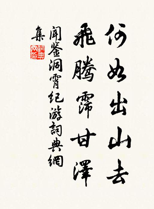 闻鉴何如出山去，飞腾霈甘泽书法作品欣赏