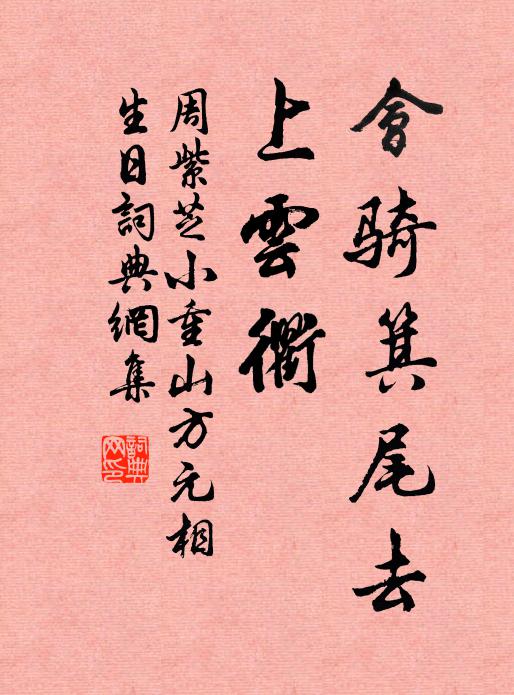 周紫芝会骑箕尾去，上云衢书法作品欣赏