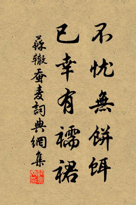 苏辙不忧无饼饵，已幸有襦裙书法作品欣赏