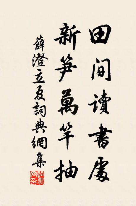 薛澄田间读书处，新笋万竿抽书法作品欣赏