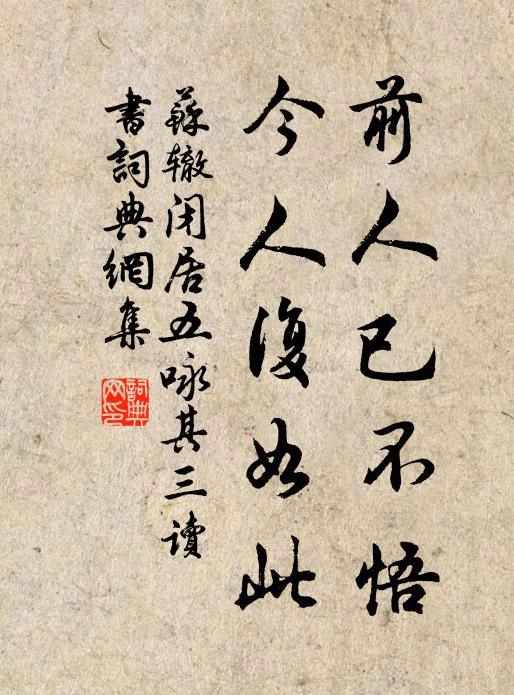 苏辙前人已不悟，今人复如此书法作品欣赏