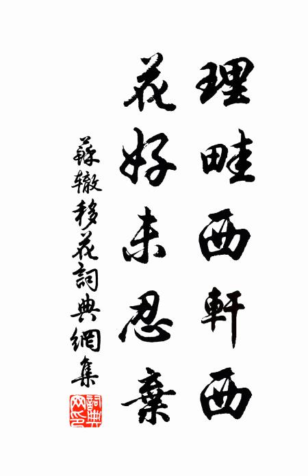 苏辙理畦西轩西，花好未忍弃书法作品欣赏