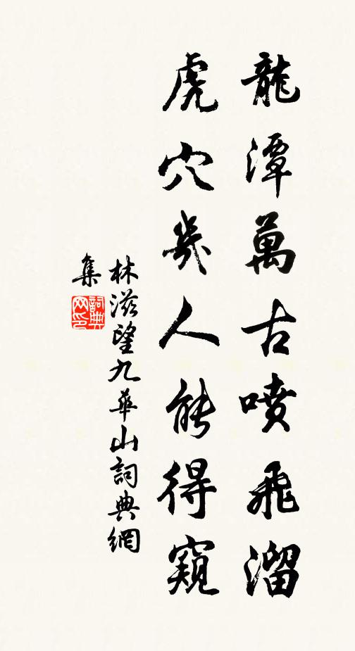 林滋龙潭万古喷飞溜，虎穴几人能得窥书法作品欣赏