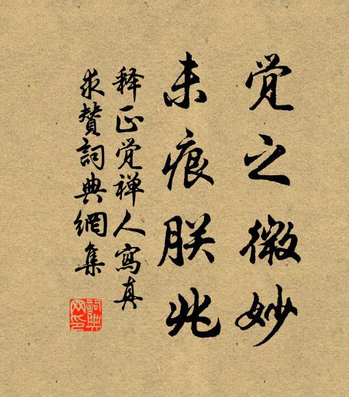 释正觉觉之微妙，未痕朕兆书法作品欣赏