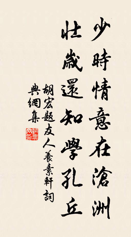 胡宏少时情意在沧洲，壮岁还知学孔丘书法作品欣赏