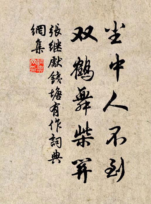 张继先尘中人不到，双鹤舞柴关书法作品欣赏