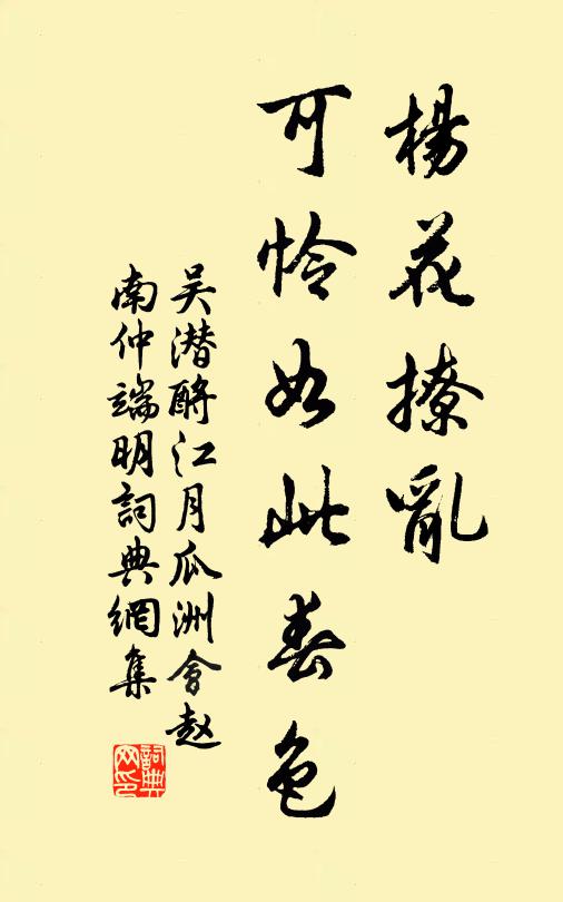 吴潜杨花撩乱，可怜如此春色书法作品欣赏