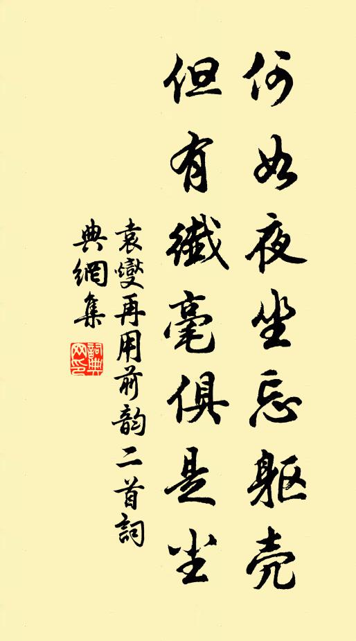 袁燮何如夜坐忘躯壳，但有纤毫俱是尘书法作品欣赏