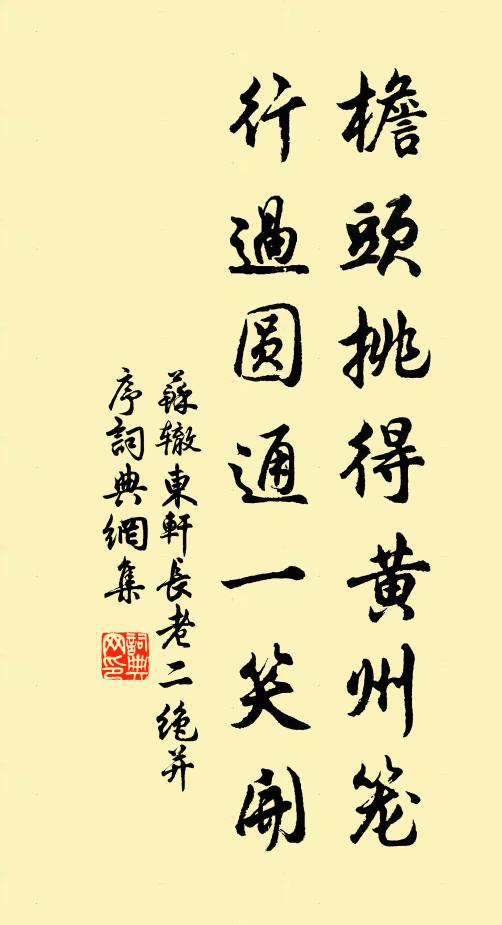 苏辙檐头挑得黄州笼，行过圆通一笑开书法作品欣赏
