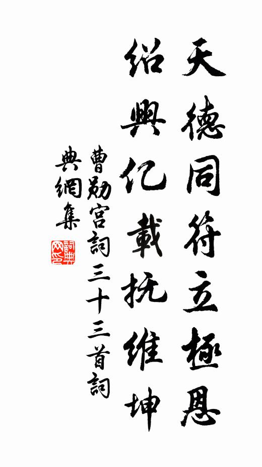 曹勋天德同符立极恩，绍兴亿载抚维坤书法作品欣赏