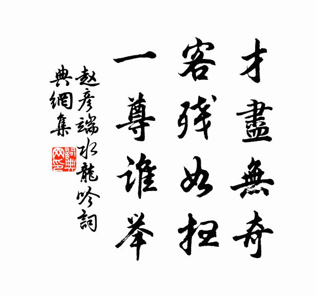 赵彦端才尽无奇，客残如扫，一尊谁举书法作品欣赏