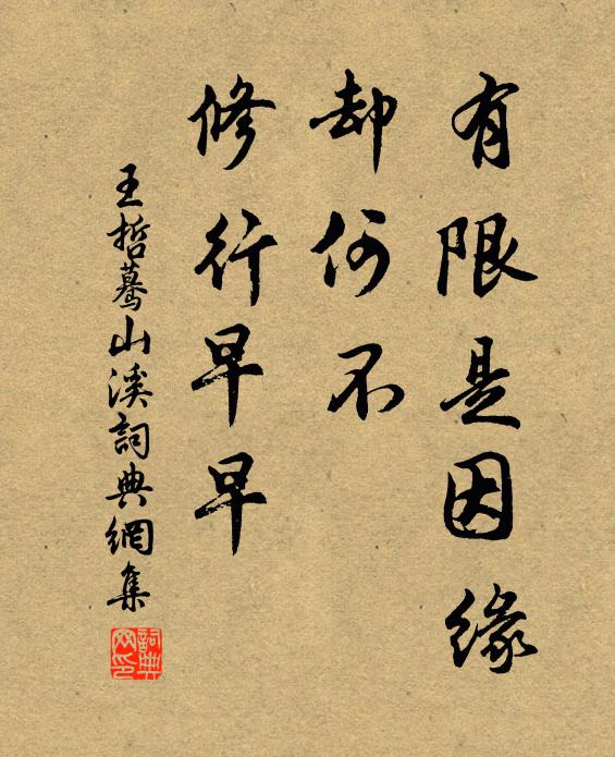 王哲有限是因缘，却何不、修行早早书法作品欣赏