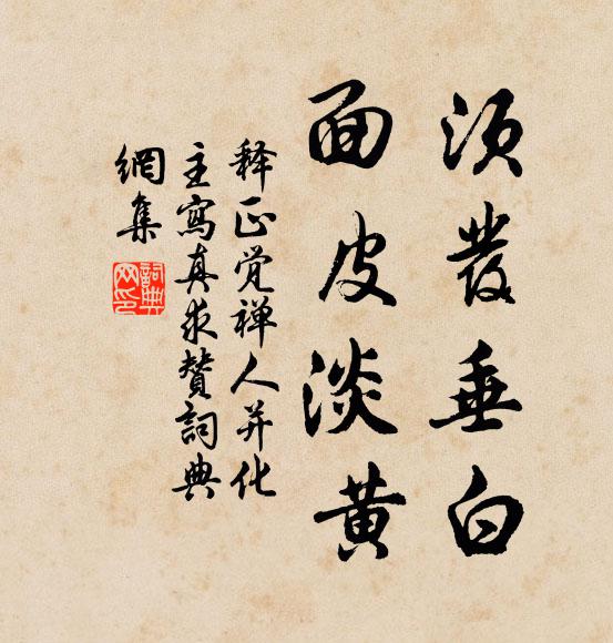 释正觉须发垂白，面皮淡黄书法作品欣赏