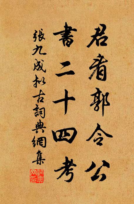 张九成君看郭令公，书二十四考书法作品欣赏