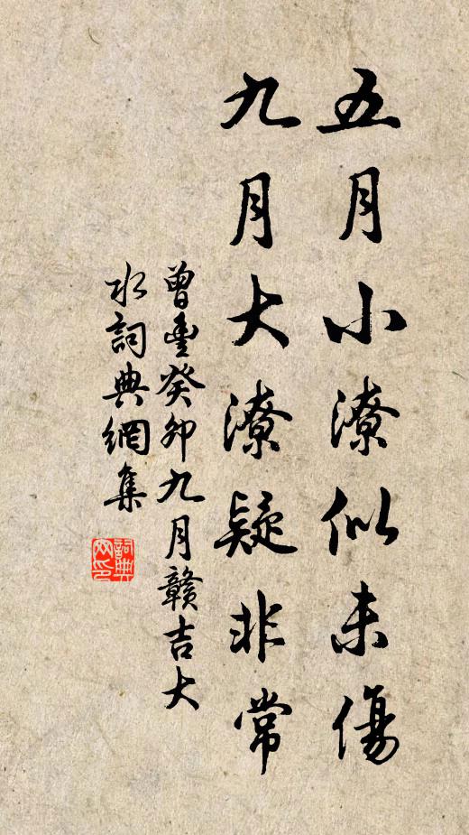 曾丰五月小潦似未伤，九月大潦疑非常书法作品欣赏