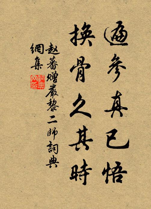 赵蕃遍参真已悟，换骨久其时书法作品欣赏