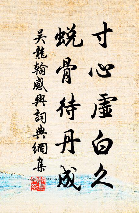吴龙翰寸心虚白久，蜕骨待丹成书法作品欣赏