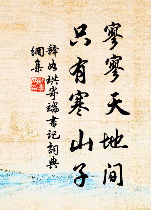 释如珙寥寥天地间，只有寒山子书法作品欣赏